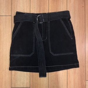 Black Denim Skirt w White Stitching